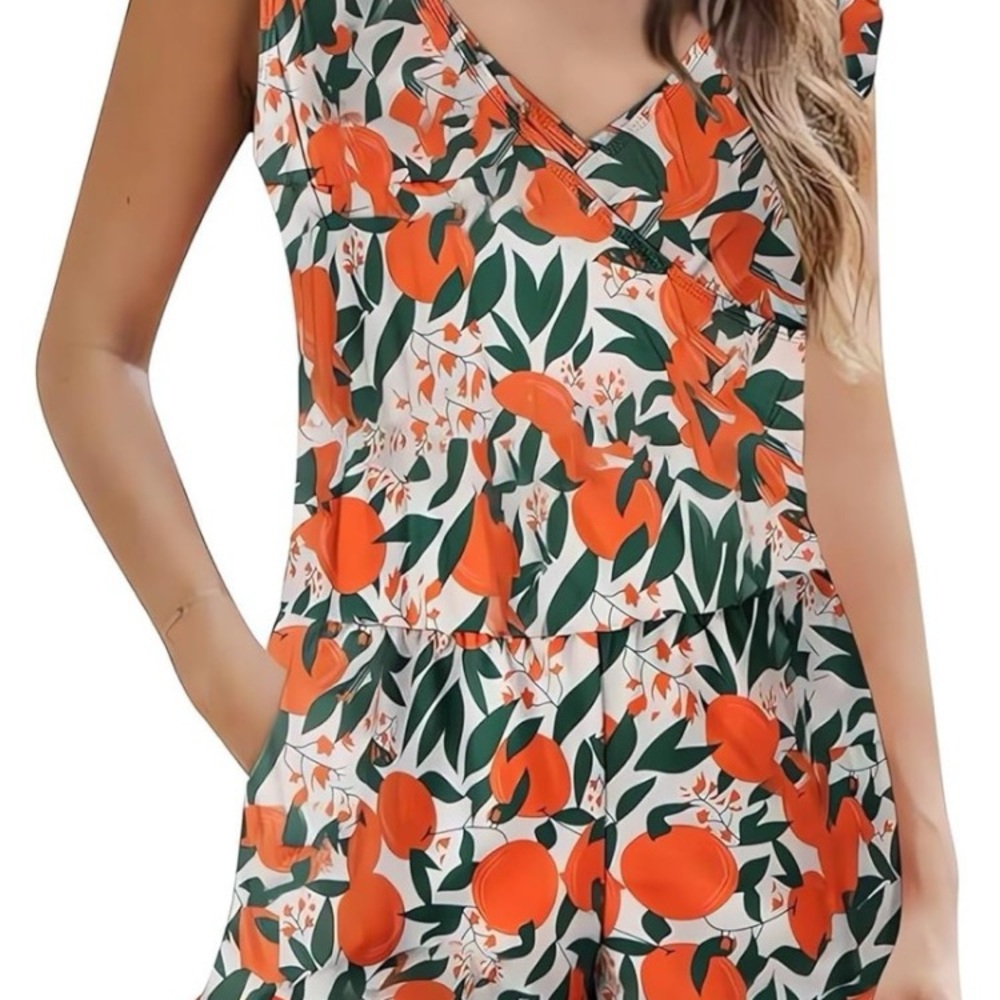 Floral Swim Romper Built-in Bra